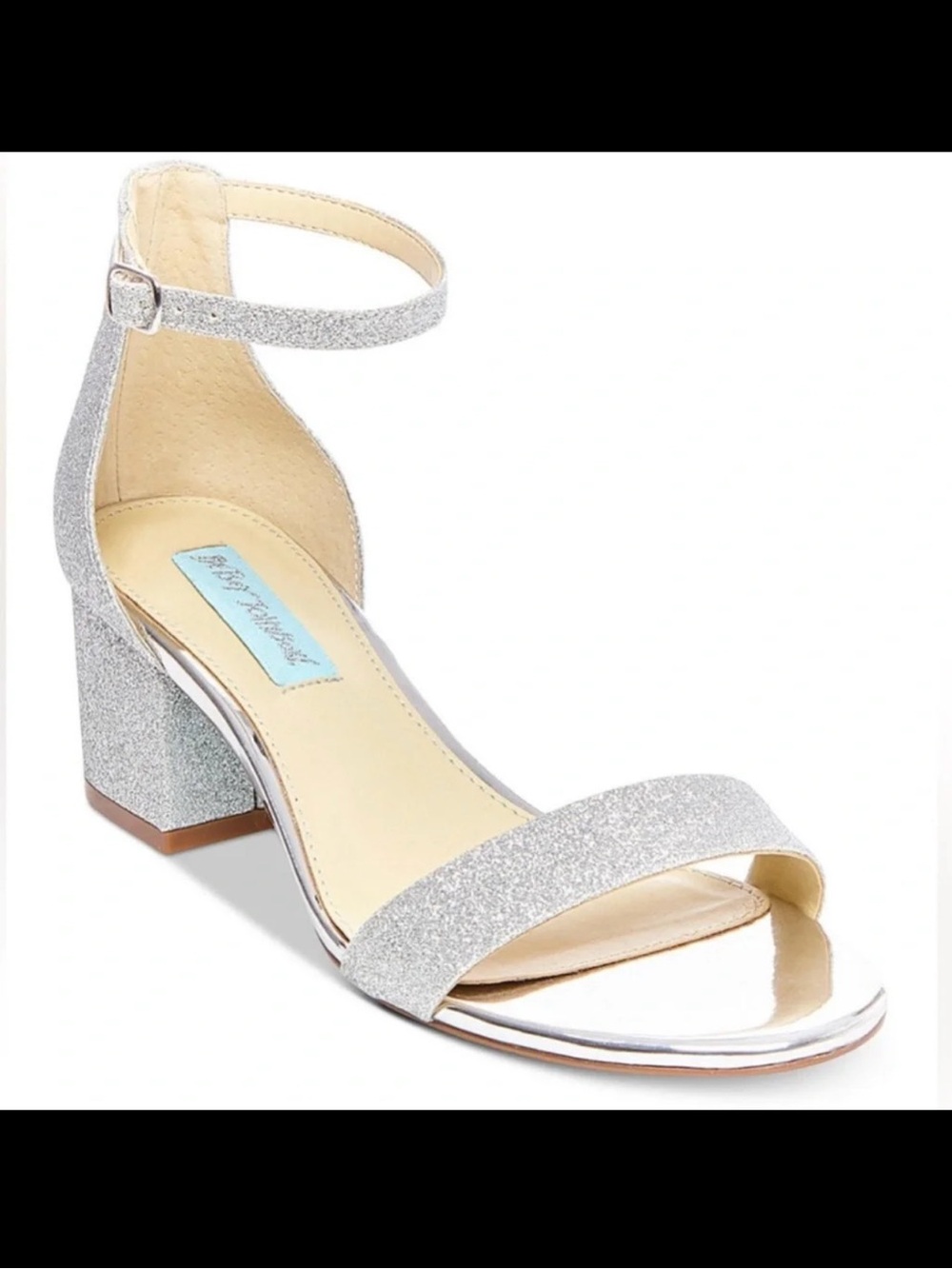 Betsey Johnson Womens Miri Glitter Bridal Heels Size 10 Silver Something Blue